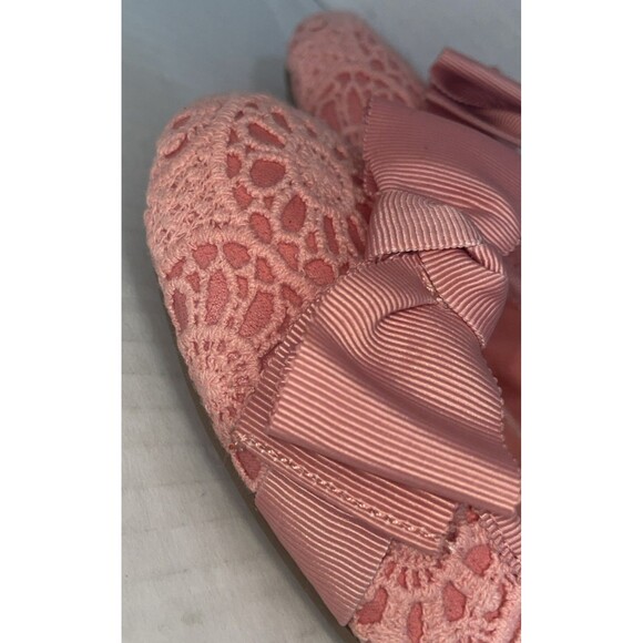 Alfani Flats Women’s 11M Pink Ballet Lace Bow Slip-On Shoes Round Toe Amor - Picture 6 of 14